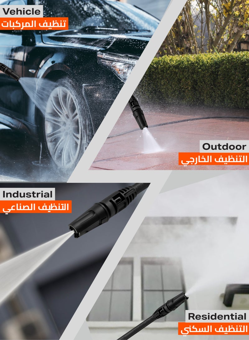 LAWAZIM Pro7 Cordless High Pressure Washer – 20V Portable Power Cleaner with Adjustable Pressure, 2 Batteries, Hose, Soap Bottle, and Filter – Ideal for Car Washing, Outdoor Cleaning, and Garden Maintenance - Image 3